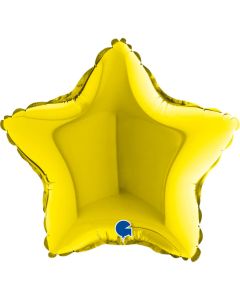 9" Yellow Star Air-Fill Foil Balloon Unpackaged Grabo