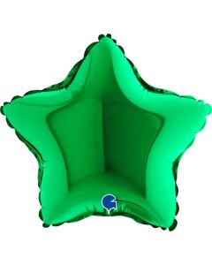9" Green Star Air-Fill Foil Balloon Unpackaged Grabo