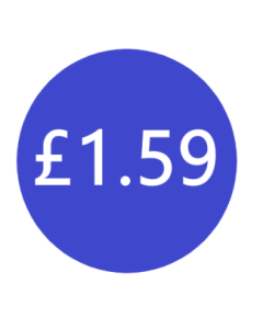 £1.59 x 1000 stickers per roll