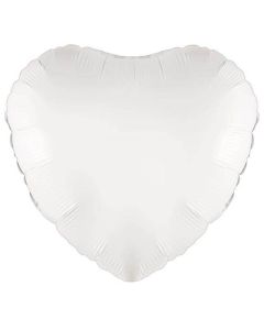 18" FOIL WHITE HEART PACKAGED - 10003HP/1