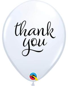 11" Thank You  Latex Balloons Pk25 Qualatex
