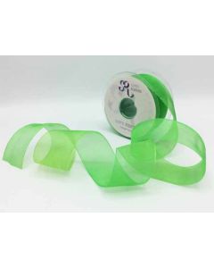 40mm Organza Ribbon Emerald Green