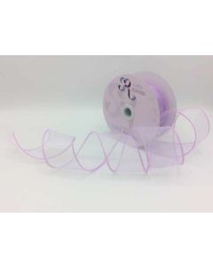 50mm Wired Edge Ribbon Lilac