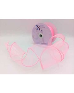 70mm Wired Edge Rose Pink