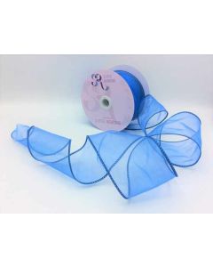 70mm Wired Edge Ribbon Royal
