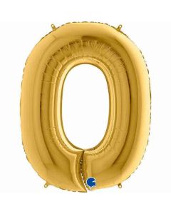 40" Gold-5 Number 0 Foil Balloon Grabo