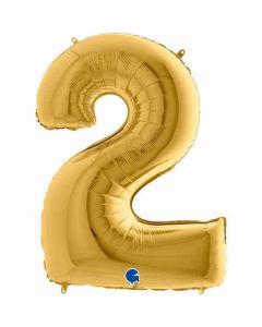 40" Gold-5 Number 2 Foil Balloon Grabo