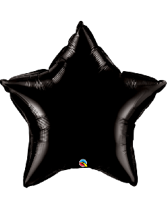 36" Onyx Black Star Foil Balloon Unpackaged Qualatex
