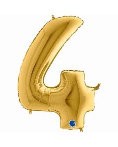 40" Gold-5 Number 4 Foil Balloon Grabo