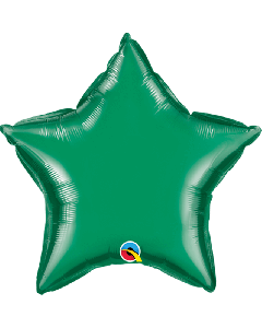 20" Emerald Green Star Foil Balloon Unpackaged Pk50 Qualatex