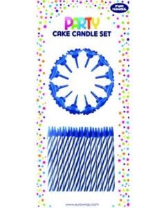 CAKE CANDLE SET BLUE - 12627-B-OBB/1