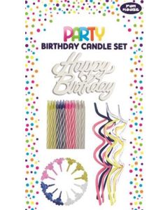 Multi Coloured Birthday Candle Set Fun House