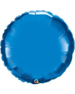 36" Sapphire Blue Plain Round Foil Balloon Unpackaged Qualatex