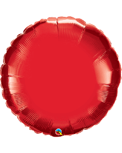 36" Ruby Red Round Foil Balloon Unpackaged Qualatex