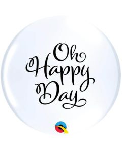 11" Oh Happy Day Top Print Latex Balloons 50pk Qualatex
