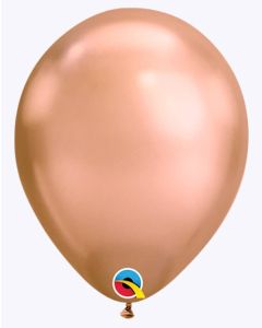 Rose Gold Chrome 7" Round Plain Latex Balloons Qualatex