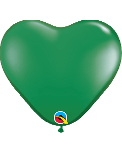 6" Green Heart Latex Balloons 100pk Qualetex
