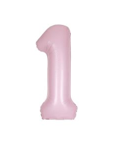 34" Matte Lovely Pink Number 1 Foil Balloon Unique