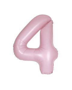 34" PKG MATT LV PINK FOIL BALLOON AGE 4 - 13884