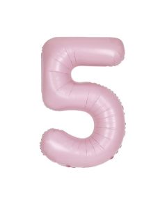 34" PKG MATT LV PINK FOIL BALLOON AGE 5 - 13885
