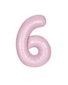 34" PKG MATT LV PINK FOIL BALLOON AGE 6 - 13886-1
