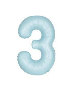 34" PKG MATT BLUE FOIL BALLOON AGE 3 - 13893