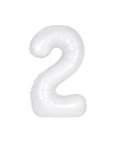 34" PKG MATT WHITE FOIL BALLOON AGE 2 - 13962