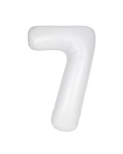 34" Matte White Number 7 Foil Balloon Unique