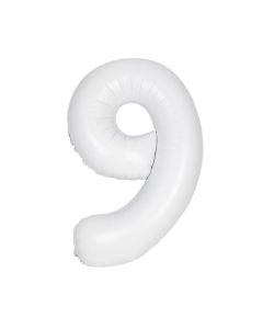 34" PKG MATT WHITE FOIL BALLOON AGE 9 - 13969