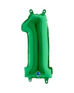 Number 1 Green Mini Foil Balloon - 14031GR-P