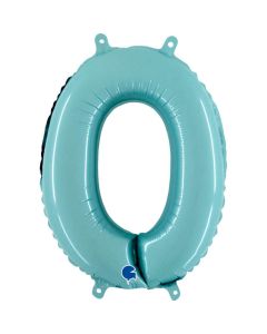 14" Pastel Blue Number 0 Air-Fill Foil Grabo