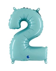 14" Pastel Blue Number 2 Air-Fill Foil Grabo
