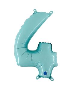 14" Pastel Blue Number 4 Air-Fill Foil Grabo