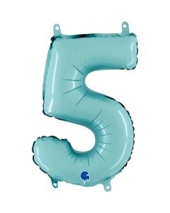 14" Pastel Blue Number 5 Air-Fill Foil Grabo