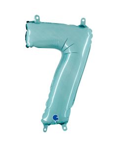 14" Pastel Blue Number 7 Air-Fill Foil Grabo