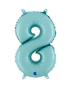 14" Pastel Blue Number 8 Air-Fill Foil Grabo