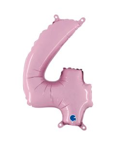 14" Pastel Pink Number 4 Air-Fill Foil Grabo