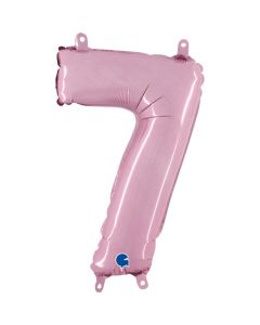 14" Pastel Pink Number 7 Air-Fill Foil Grabo