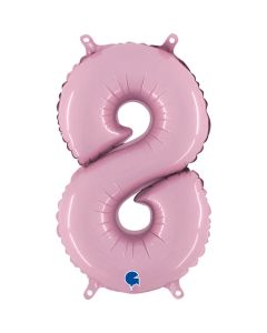 14" Pastel Pink Number 8 Air-Fill Foil Grabo
