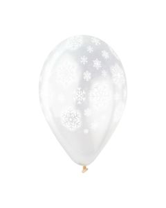 13" Snowflakes Crystal Clear Latex Pk50 Gemar