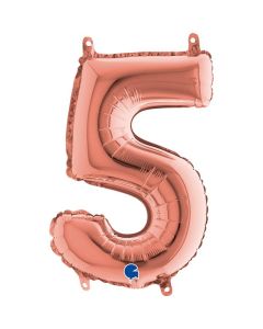14" Rose Gold Number 5 Air-Fill Foil Grabo