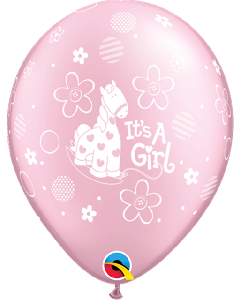 11" Pearl Pink It’s a Girl Soft Pony Latex 25pk Qualatex