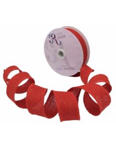 32mm Wired Edge Red Hessian