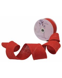 50mm Wired Edge Red Hessian