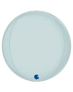 15" Satin Pastel Blue 4D Globe (No Self Sealing Valve) Grabo