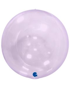 15" Globe Transparent Lilac 4D No Self Sealing Valve Grabo