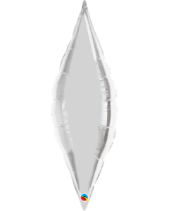 38" Silver Taper Foil Balloon Unpackaged Qualatex