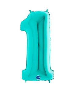 40" Tiffany Number 1 Foil Balloon Grabo