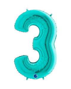 40" Tiffany Number 3 Foil Balloon Grabo