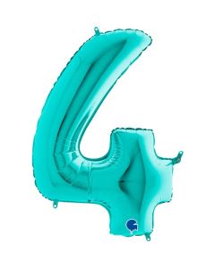 40" Tiffany Number 4 Foil Balloon Grabo